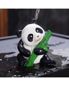 Buddha Stones Color Changing Small Cute Panda Bamboo Tea Pet Resin Home Figurine Decoration - 2Pcs(Panda Bamboo&Panda Gift Box)