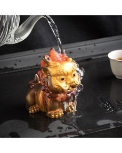 Buddha Stones Color Changing Small PiXiu Resin Tea Pet Wealth Home Figurine Decoration - Green Pixiu 7.7cm*10.6cm*11.6cm