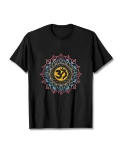 Buddha Stones Color Gradient Mandala OM Pattern Tee T-shirt - LightGrey / 2XL