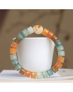 Buddha Stones Colorful Bodhi Seed Cat Paw Wisdom Bracelet - Bodhi Seed(Auspiciousness♥Luck)