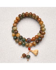 Buddha Stones Colorful Bodhi Seed Lotus Pod Charm Peace Double Wrap Bracelet - Bodhi Seed(Wrist Circumference: 14-15cm) / 10*9mm