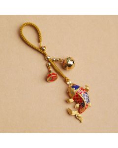 Buddha Stones Colorful Koi Fish Hollow Bell Wealth Luck Key Chain - Koi Fish(Luck♥Prosperity)