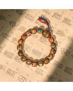 Buddha Stones Colorful Rainbow Eucalyptus Gourd Positive Bracelet - 11*12mm(Wrist Circumference 14-16.5cm)