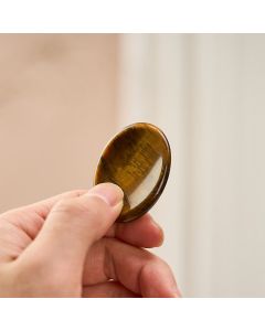 Buddha Stones Confidence & Focus Natural Small Tiger's Eye Worry Stone Crystal Decor 3.5*4.5cm - Natural Tiger's Eye(Color May Vary) 3.5*4.5cm