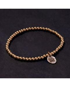 Buddha Stones Copper Beads Lotus Charm Healing Bracelet - 6.3–6.7 in (16–17 cm)