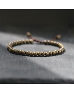 Buddha Stones Copper Brass Beads Balance Wealth Simple Bracelet - 15-17.5cm