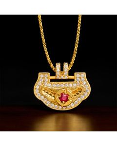 Buddha Stones Copper Chinese Coin Energy Prosperity Ruyi Lock Lock of Good Wishes Necklace - Ruyi Lock