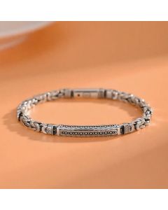 Buddha Stones Copper Dragon Bone Peace Pattern Chain Protection Bracelet - 6.3–6.7 in (16–17 cm)
