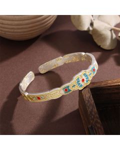 Buddha Stones Copper Enamel Butterfly Freedom Cuff Bracelet - Copper(Connection♥Grounding)