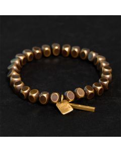 Buddha Stones Copper Good Luck Wealth Bracelet - Gold Copper / 20-21cm