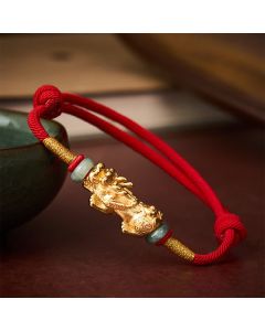 Buddha Stones Copper Pi Xiu Wealth Red String Bracelet - Red String(Protection♥Luck)