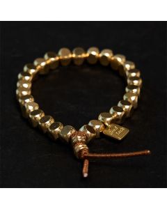 Buddha Stones Brass Copper String Good Luck Self Care Bracelet - Brass(Wrist Circumference: 20-21cm)