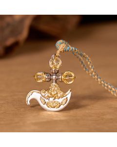 Buddha Stones Copper Vajra Grounding Tibetan Relief Carved Totem Charm Necklace Pendant - Copper( Balance♥Self Care)