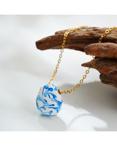 Buddha Stones Copper Wealth Healing Water Drop Shape Pendant Necklace - Copper
