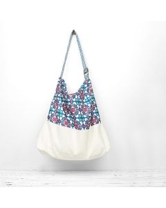 Buddha Stones Cotton Crossbody Bag Shoulder Bag - Navy Blue 43*12*43cm