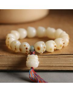 Buddha Stones Cute Lucky Cat Bodhi Seed Cat Paw Harmony Bracelet - Bodhi Seed Cat Paw