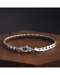 Buddha Stones Double Dorje Vajra Strength Punk Copper Chain Bracelet Necklace - Necklace Length 60cm