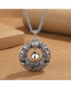 Buddha Stones Double Dragon Playing Bead Copper Protection Necklace Pendant - Dragon(Protection♥Success)