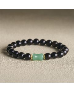 Buddha Stones Ebony Wood Green Sandalwood Natural Grain Unisex Bracelet - Ebony Wood(Balance ♥ Calm)