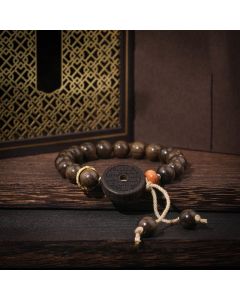 Buddha Stones Ebony Wood Mountain Ghosts Spend Money Balance Bracelet - 14-17cm
