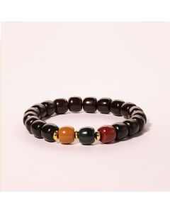 Buddha Stones Ebony Wood Rosewood Peace Balance Bracelet - Rosewood(Wrist Circumference 14-17cm)