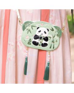 Buddha Stones Embroidery Lucky Panda Cat Shiba Inu Deer Rabbit Fox Flower Cute Animal Hanfu Bag Crossbody Bag Shoulder Bag - Summer Fox