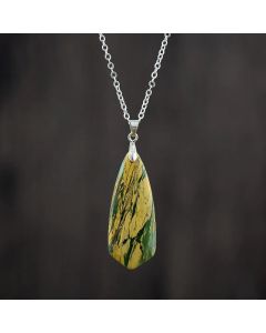 Buddha Stones Emperor Stone Happiness Necklaces Pendants - Blue Emperor Stone Golden Chain