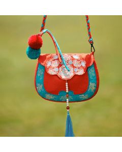 Buddha Stones Ethnic Style Su Embroidery Journey Shopping Shoulder Bag Handbag Crossbody Bag - Ethnic Style(20*21cm)