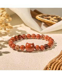 Buddha Stones Faceless Cat Head Design Red Turquoise Luck Bracelet - Red Turquoise(Wrist Circumference: 16-19cm)