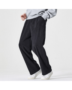 Buddha Stones Fall Winter Casual Vintage Corduroy Pleated Solid Long Pants Men's Straight Leg Pants With Pockets - Teal / US/UK/AU36，EU46 (L)