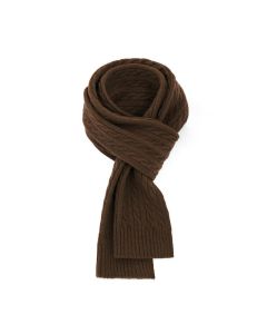 Buddha Stones Fall Winter Classic Cable Knit Cozy Men's Scarf - SaddleBrown