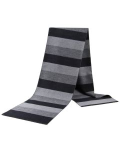 Buddha Stones Fall Winter Classic Charcoal Stripe Fringe Men's Scarf - Black