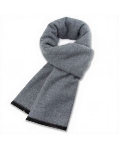Buddha Stones Fall Winter Classic Grey Plaid Fringe Cozy Men's Scarf - Gray Blue