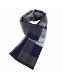 Buddha Stones Fall Winter Classic Plaid Tassel Cozy Rectangular Men's Scarf - DimGray