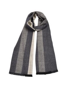 Buddha Stones Fall Winter Color Block Stripe Tassel Cozy Men's Scarf - Linen
