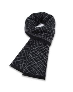 Buddha Stones Fall Winter Geometric Crosshatch Tassel Classic Men's Scarf - DimGray