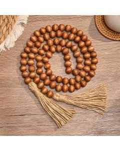 Buddha Stones Farmhouse Brown Beaded Tassel Accent Garland Mindful Living Decor - Wood