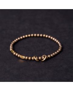 Buddha Stones Wealth Self Care Copper Brass Beads Design Couple Bracelet - Brass / 20-21cm