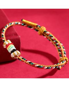 Buddha Stones Five Elements Colorful String Completeness Knot Reef Knot Braid Luck Bracelet - Fire(Wrist Circumference: 14-17cm)