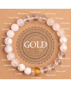Buddha Stones Five Elements Various Agate Balance Luck Bracelet - Earth(Wrist Circumference: 14-16cm) / 12mm