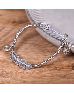 Buddha Stones Five Emperor Coins Mountain Ghosts Spend Money Bracelet - Five-Emperor Coins(Wrist Circumference: 17-21cm)