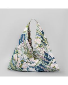 Buddha Stones Flowers Letters Butterfly Geometry Print Underarm Triangle Shoulder Bag - White Red Butterfly Flower 58*52cm