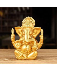 Buddha Stones Ganesh Ganpati Elephant Statue Transformation Home Resin Decoration - Red Ganesh / 8.5*5*11.5cm