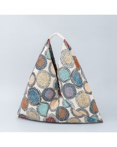 Buddha Stones Geometry Tiger Flowers Leopard Stripes Print Underarm Triangle Shoulder Bag - Beige Stripes 58*5*58cm