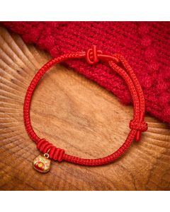 Buddha Stones Gold Plated 925 Sterling Silver Cat Red String Protection Bracelet - Red(Wrist Circumference 15-18cm)