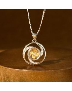 Buddha Stones Gold plated Copper Brass Rotatable Windmill Luck Necklace Pendant - Gold plated Copper Brass Windmill(Length: About 48cm)