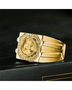 Buddha Stones Gold Plated Copper Brass Windmill Healing Ring - Gold Plated Copper Brass Windmill / US11
