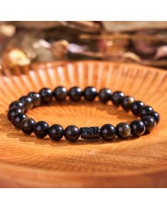 Buddha Stones Gold Sheen Obsidian Black Tourmaline Wealth Bracelet - Gold Sheen Obsidian Black Tourmaline(Wrist Circumference: 14-16cm)
