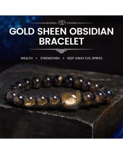 Buddha Stones Gold Sheen Obsidian Silver Sheen Obsidian Lovely Paw Lucky Cat Protection Bracelet - Silver Sheen Obsidian / Necklace / 14*15*9mm