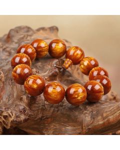 Buddha Stones Golden Sea Willow Success Positive Bracelet Mala - 8*108mm
